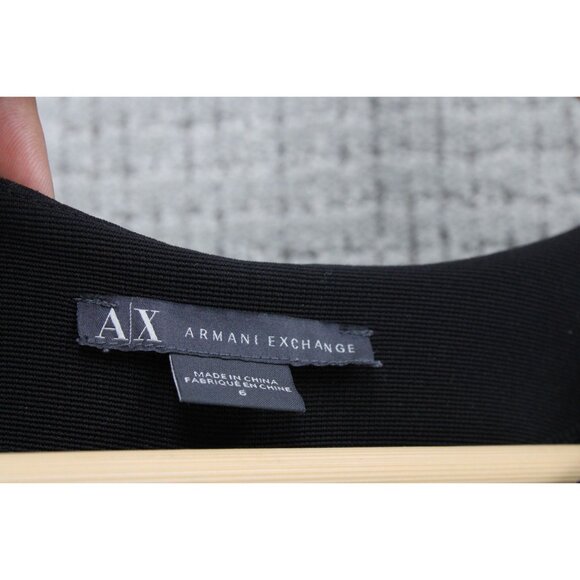 AX Armani Exchange Shift Dress Womens Size 6 Black Solid Stretch Textured - Picture 6 of 10